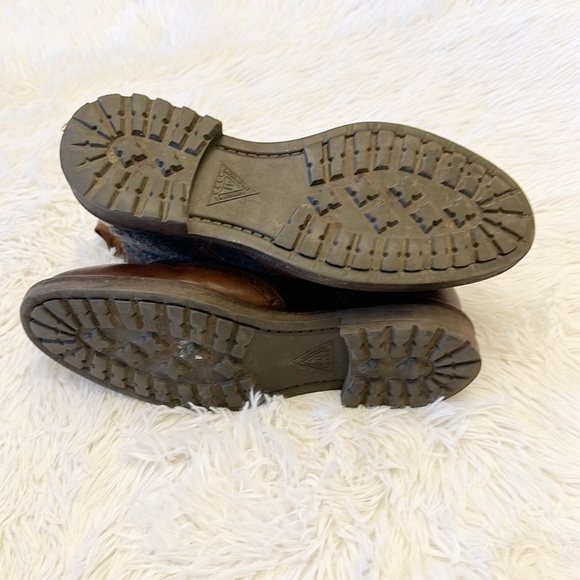 Kenneth Cole Reaction Brown Grey Wool Ankle Boot wingtip leather men size 8 - Picture 6 of 7